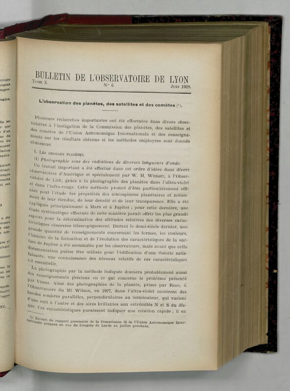 (1928) Bulletin de l'Observatoire de Lyon