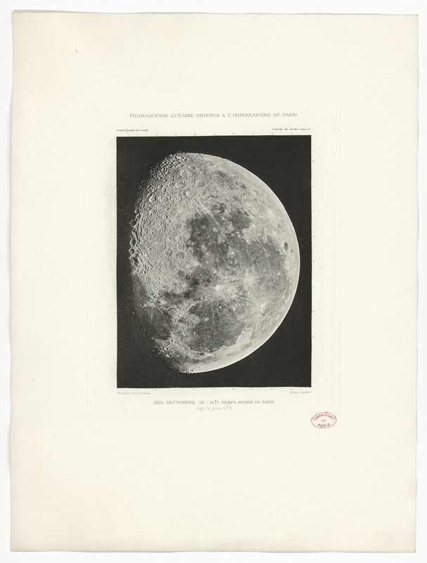 Photographie lunaire obtenue à l’Observatoire de Paris. 1894, septembre 19 – 14h,1 temps moyen de Paris. Age 20 jours 5h,9 (titre original)