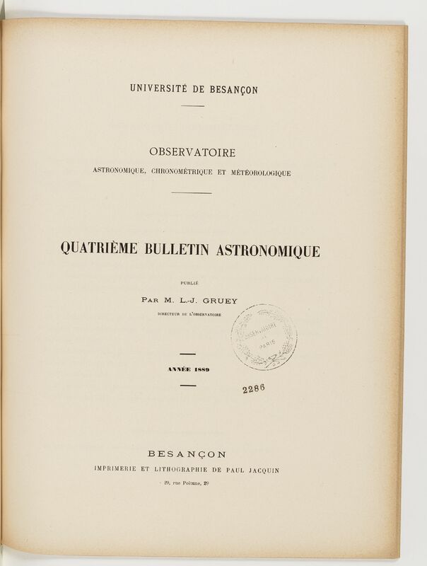 (1889) Bulletin astronomique