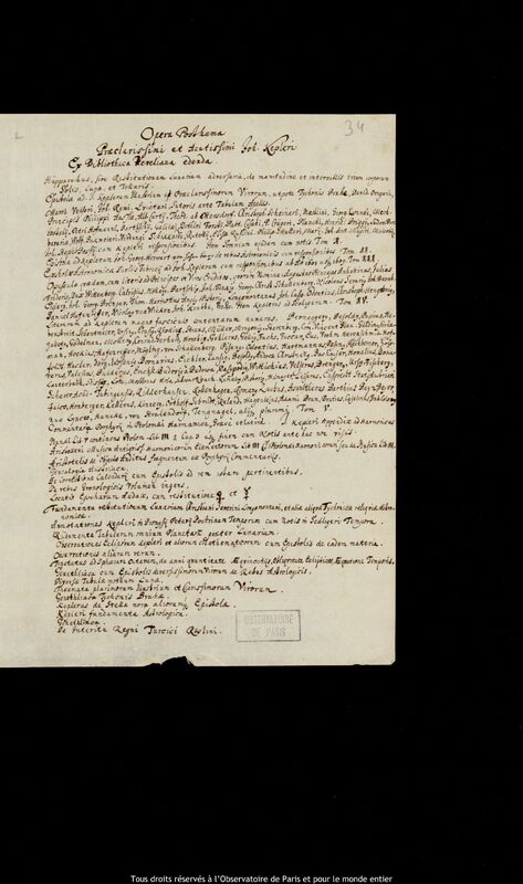 Texte manuscrit de Jan Heweliusz, Gdansk, 1678