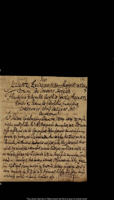 Lettre de Christian Raue à Jan Heweliusz, Berlin, 5 décembre 1670