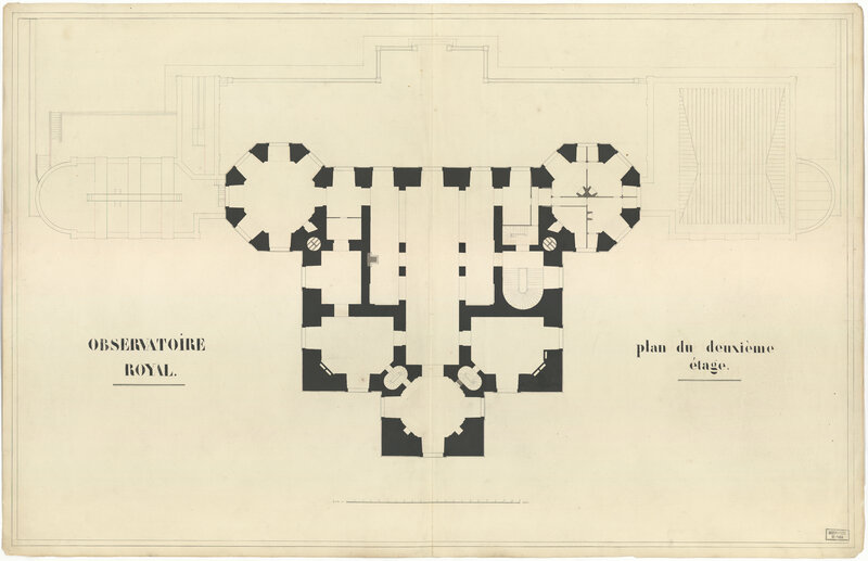 Observatoire royal : plan du 2e étage (titre forgé)