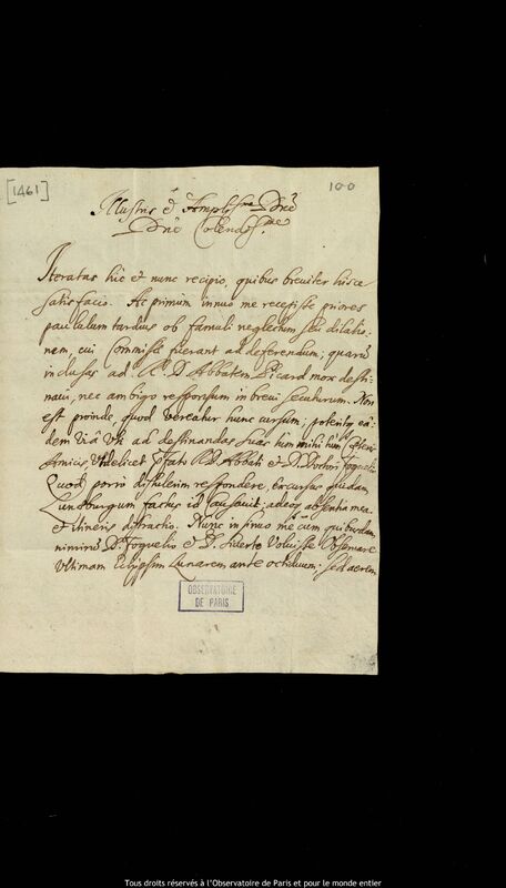 Lettre de Michal Antoni Hacki à Jan Heweliusz, Hambourg, 25 septembre 1671