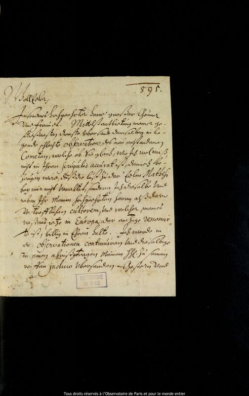 Lettre de Johann Gebhard Rabener à Jan Heweliusz, Kolobrzeg, 11 décembre 1664