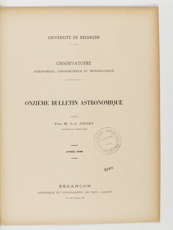 (1896) Bulletin astronomique