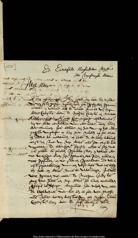 Lettre de Joan Blaeu à Jan Heweliusz, Amsterdam, 21 février 1671