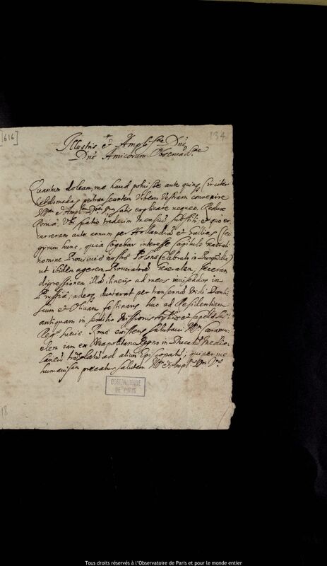 Lettre de Michal Antoni Hacki à Jan Heweliusz, Hambourg, 31 octobre 1673