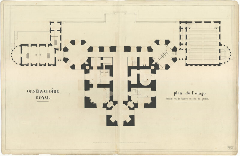 Observatoire royal : plan du 1er étage formant rez-de-chaussée du côté du jardin (titre forgé)