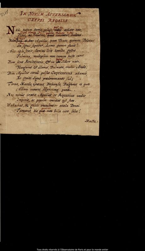 Texte manuscrit d'Adam Adamandus Kochanski, 1 janvier 1650 - 26 octobre 1675