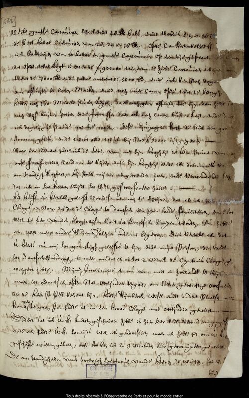 Lettre de Jan Hendricksz Tim à Jan Heweliusz, Amsterdam, 10 septembre 1672