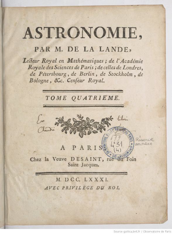 Astronomie, seconde édition, tome quatrième