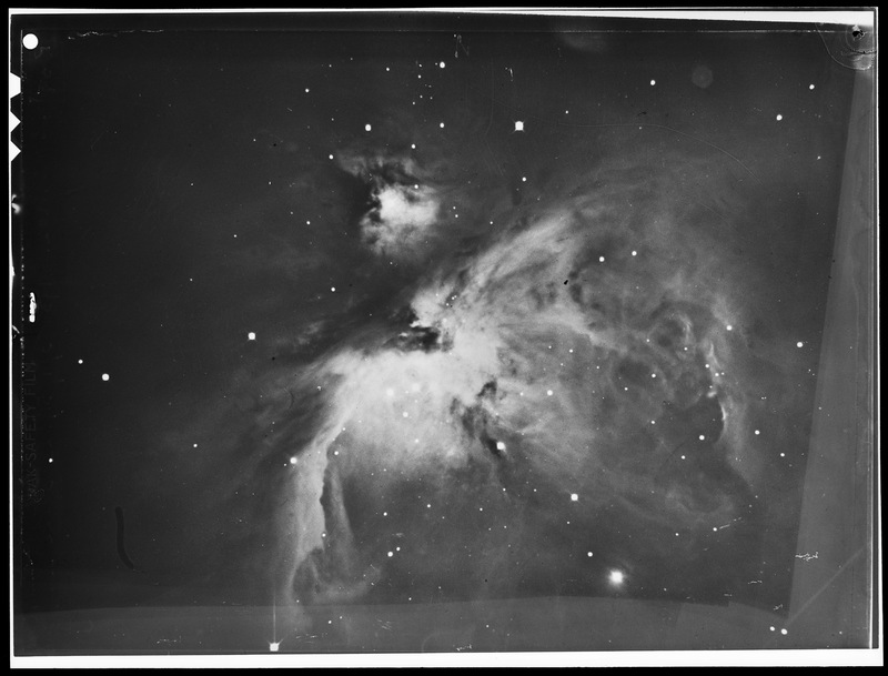 La grande nébuleuse d'Orion. Télescope de 193cm - Observatoire de Haute-Provence (titre forgé)