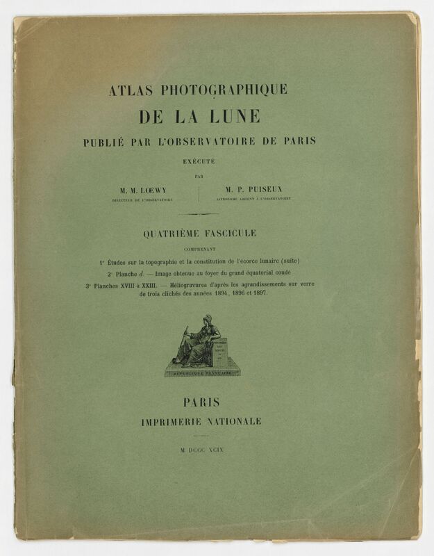 Index du quatrième fascicule, Atlas photographique de la lune publié par l'Observatoire de Paris