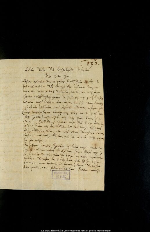 Lettre d'Ulrich Clemens Michaelis à Jan Heweliusz, Szczecin, 10 décembre 1664