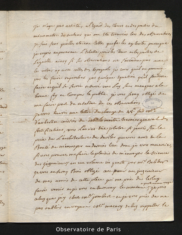 Lettre de Verguin, Toulon le 6 décembre 1753