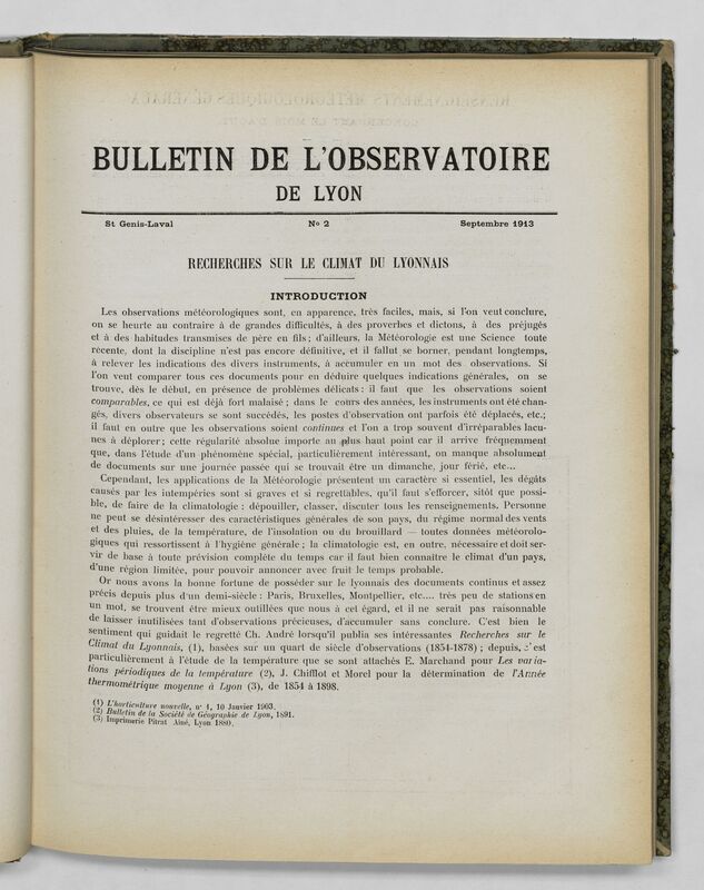 (1913) Bulletin de l'Observatoire de Lyon