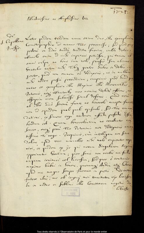 Lettre de Jan Heweliusz à Jean Chapelain, Gdansk, 7 décembre 1668