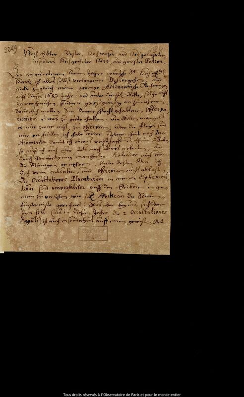 Lettre de Gottfried Kirch à Jan Heweliusz, Leipzig, 10 janvier 1683