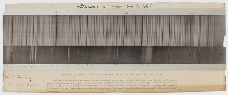 Spectre solaire (titre forgé), Discovery of Oxygen in the Sun by Photography, by Professor Henry Draper, M.D., 1876 (titre original)