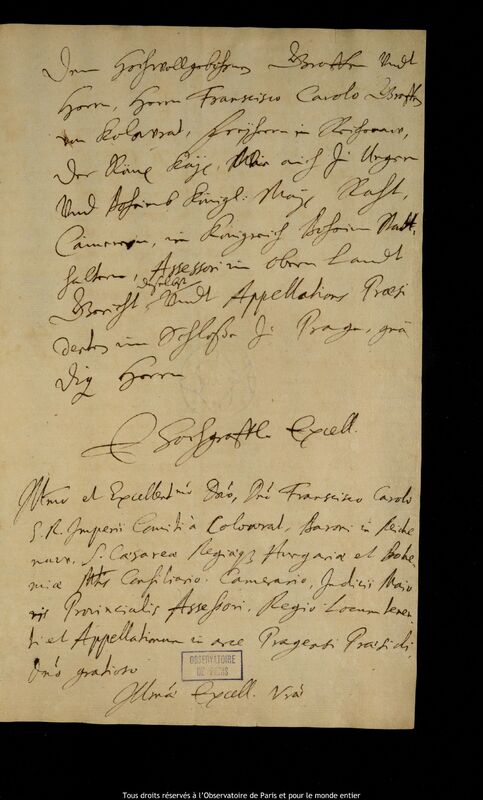 Texte manuscrit d’un auteur non identifié, Prague, 1er janvier - 31 octobre 1661