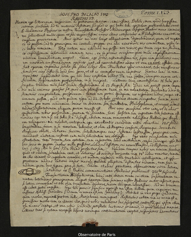 Lettre de Georg Heinrich Rast à Joseph-Nicolas Delisle, Kaliningrad, 2 décembre 1718