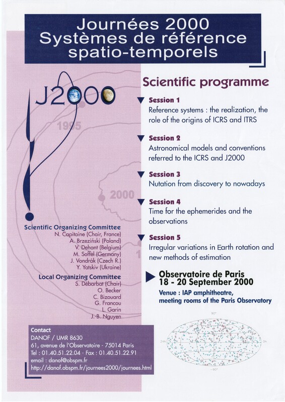 Journées 2000 Systèmes de référence spatio-temporels