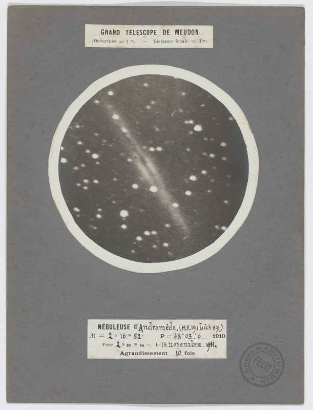 Andromède, 14-11-1911, x10, 2h, pris au grand télescope de Meudon. (titre forgé)