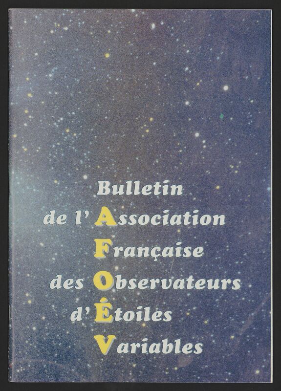 (2003) Bulletin de l'Association Française d'Observateurs d'Étoiles Variables