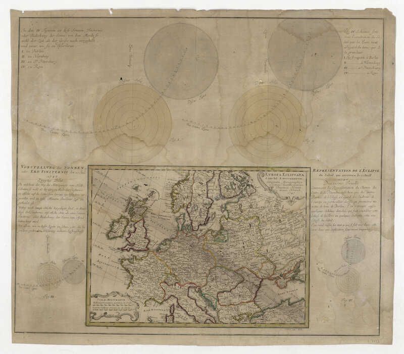 Représentation de l'éclipse du soleil qui arrivera le 25 juillet 1748. (titre forgé)