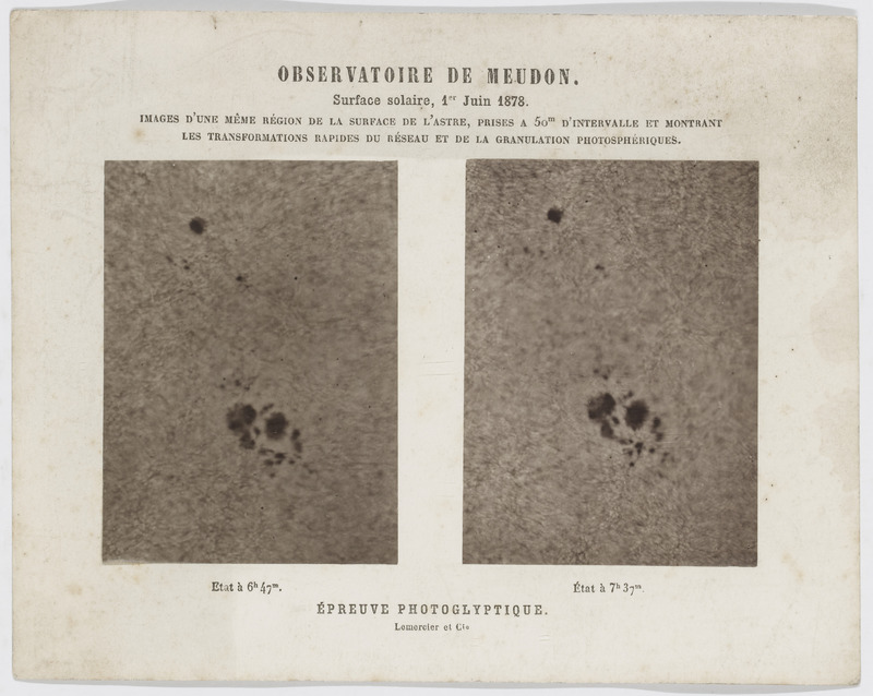 Cliché solaire, négatif du 1er juin 1878 (titre forgé)