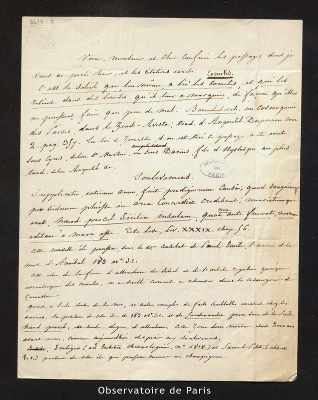 Lettre à François Arago