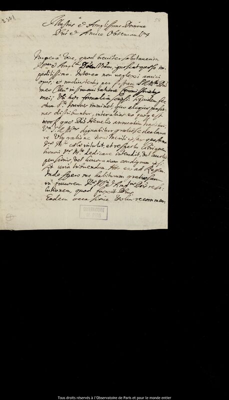 Lettre de Michal Antoni Hacki à Jan Heweliusz, Gdansk, 10 juin 1683