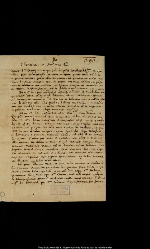 Lettre d'Arnoldus de Campo à Jan Heweliusz, Klodzko, 5 avril 1661