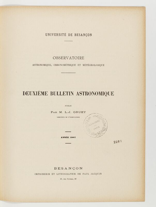 (1887) Bulletin astronomique