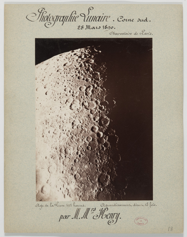 Photographie lunaire, par MM. Henry. Corne Sud, 28 mars 1890, âge de la lune 191 heures, agrandissement direct 15 fois (titre original)