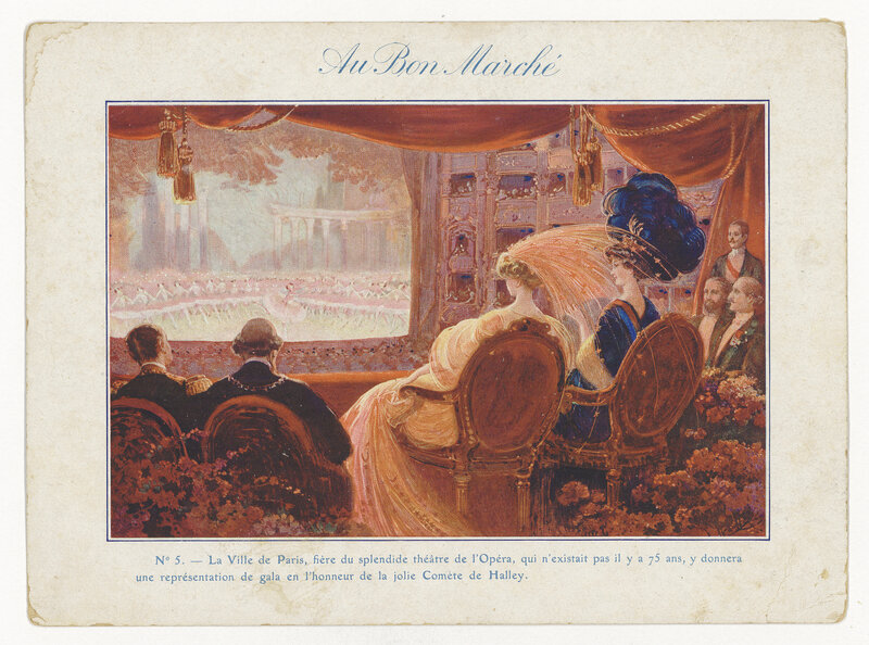 chromolithographie publicitaire au Bon Marché (titre forgé)