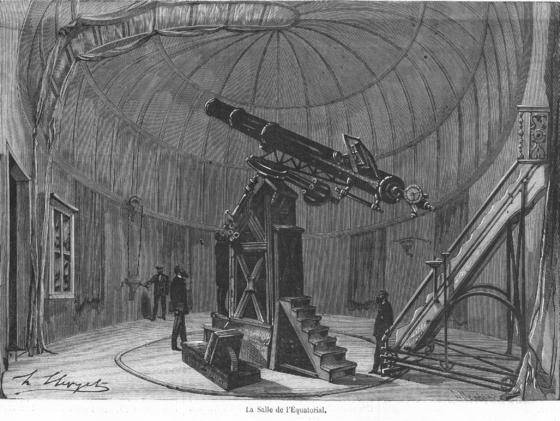 [Equatorial de la tour de l'ouest de l'Observatoire de Paris en 1870]