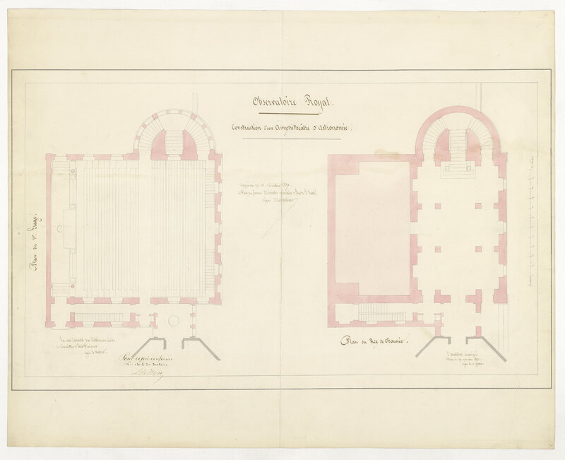 Observatoire de Paris : Série de plans sur la construction d'un amphithéâtre (titre forgé) / [3 images]