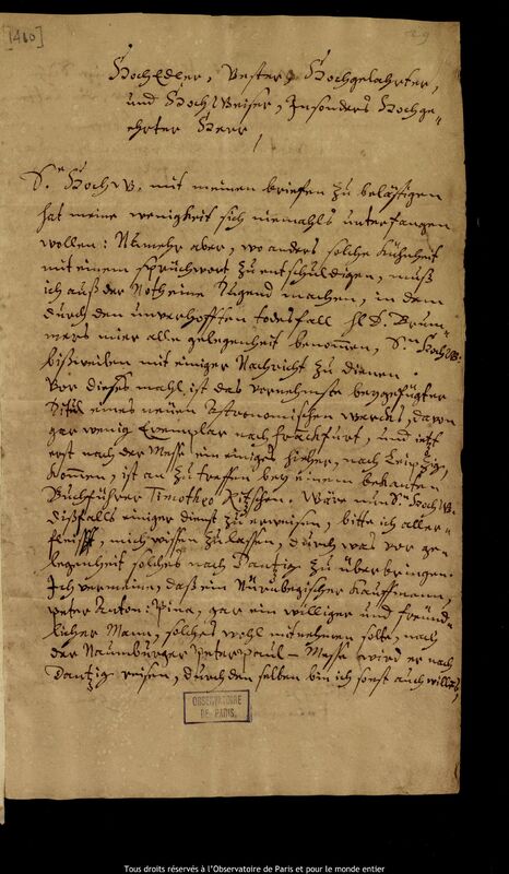 Lettre de Johann Abraham Ihle à Jan Heweliusz, Leipzig, 12 juin 1670