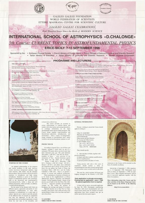 Ecole internationale d'astrophysique Daniel Chalonge