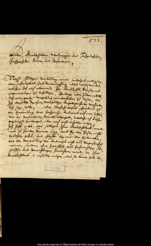 Lettre de Christian Pelargus à Jan Heweliusz, Francfort-sur-l'Oder, 10 février 1660