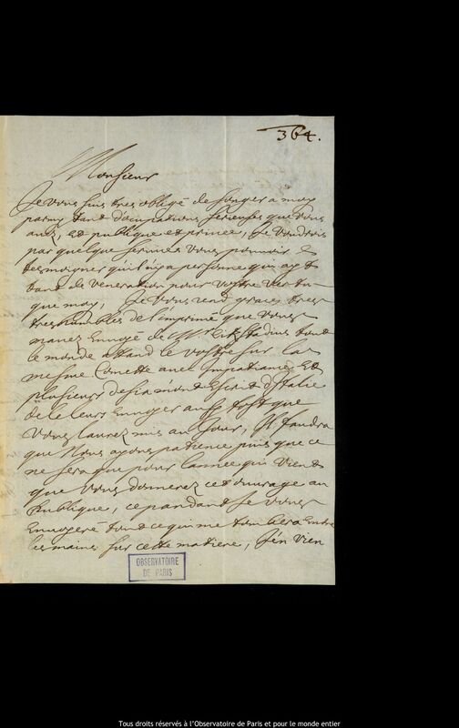 Lettre de Pierre Des Noyers à Jan Heweliusz, Brzesc, avril 1653