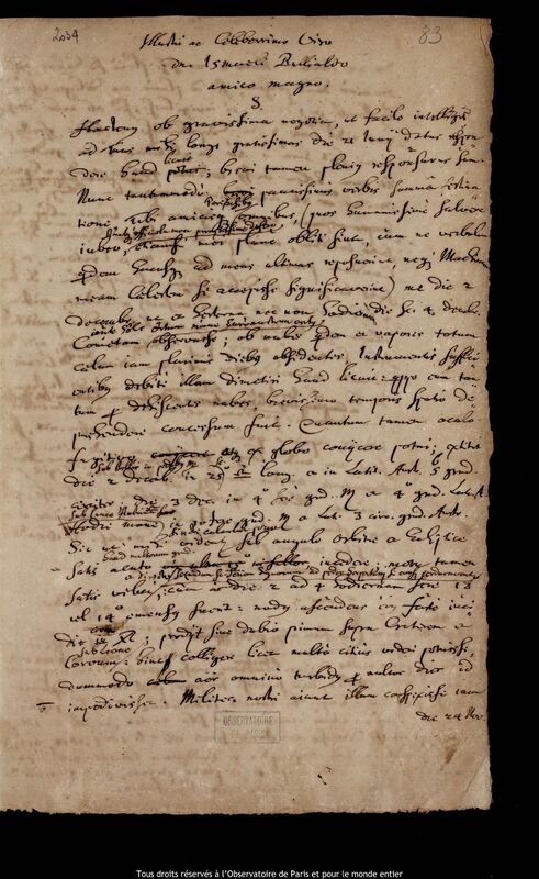 Lettre de Jan Heweliusz à Ismaël Boulliau, Gdansk, 4 décembre 1680