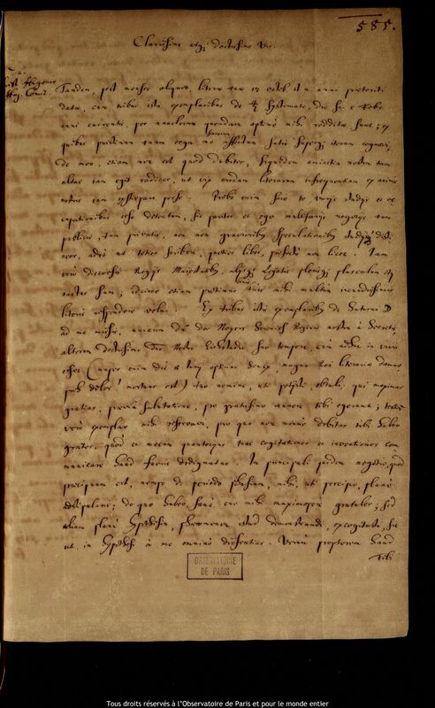 Lettre de Jan Heweliusz à Christiaan Huygens, Gdansk, 13 juillet 1660