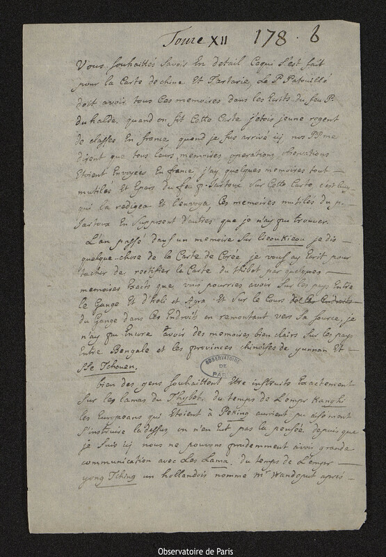 Lettre de Antoine Gaubil à Joseph-Nicolas Delisle, Pékin, 28 août 1752