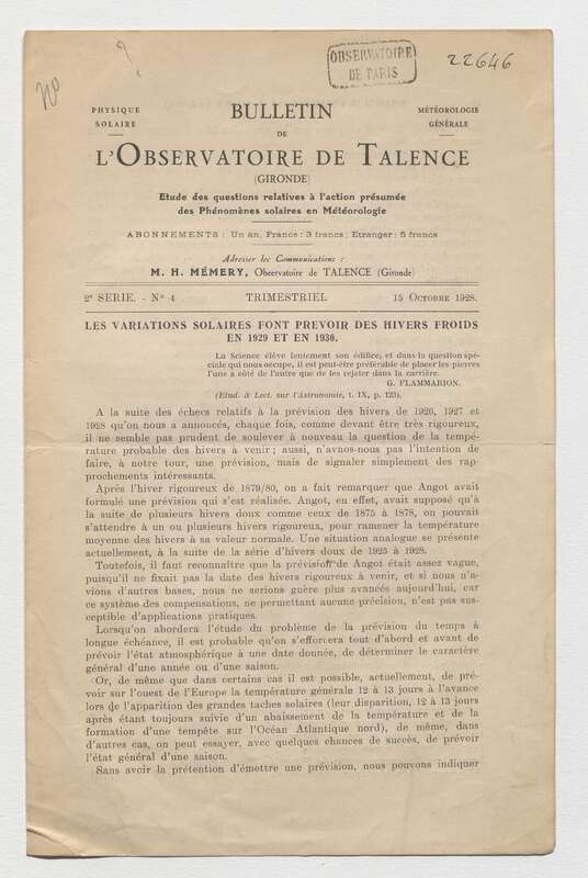 (1928) Bulletin de l'Observatoire de Talence, 2e série