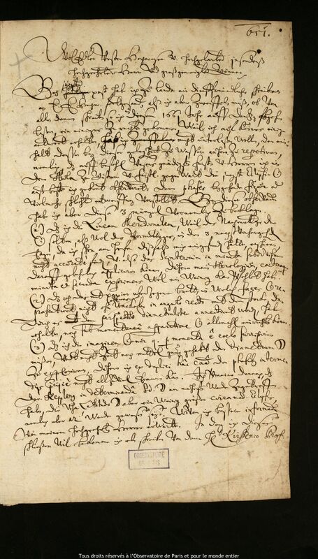 Lettre de Caspar March à Jan Heweliusz, Rostock, 27 mars 1661