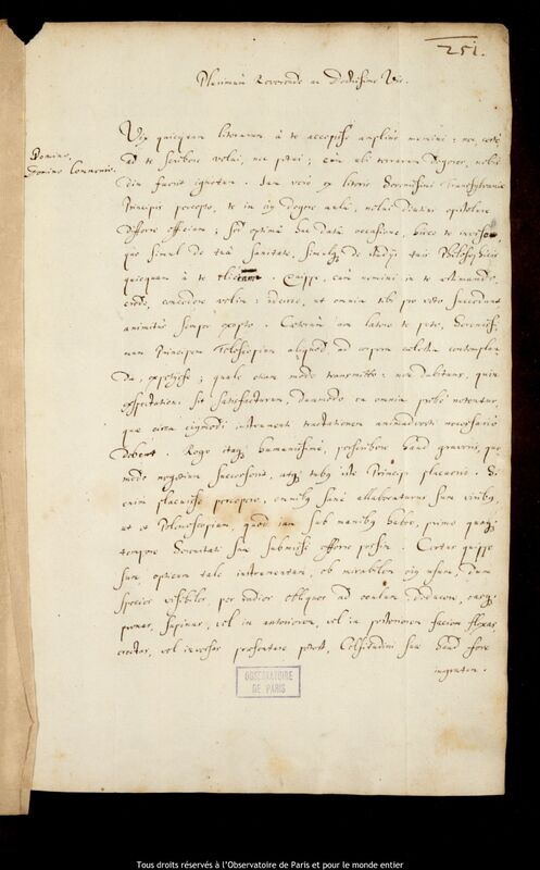 Lettre de Jan Heweliusz à Jan Amos Comenius, Gdansk, 22 janvier 1652