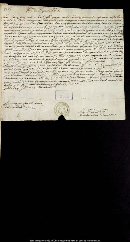 Lettre de Fortunato Vinaccesi à Jan Heweliusz, Brescia, 20 novembre 1677