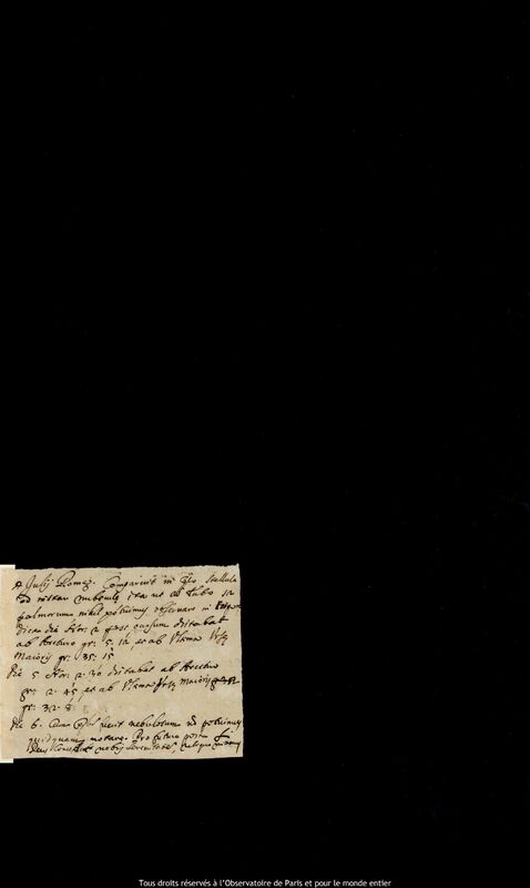 Texte manuscrit d’un auteur non identifié, 1684